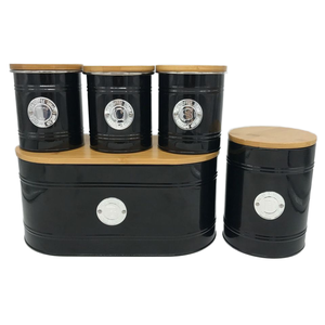Vendita calda in metallo retrò stile americano contenitore di conservazione per la cucina eco-friendly in <span class=keywords><strong>acciaio</strong></span> al carbonio cestino per il pane/scatola quadrato per la conservazione degli alimenti - Product Image 1