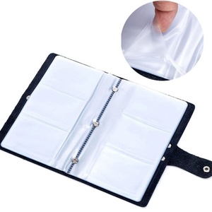 Boshiho 90 Count Name Case <b>ID</b> Card <b>Holder</b> PU Leather Business Card Book Trading Cards Durable Faux Leather Material Zipper - Product Image 3