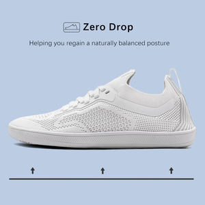 Respirant tissé supérieur laçage anti-dérapant semelle en caoutchouc large orteil boîte Fitness marche chaussures de course pour pieds nus zéro chute - Product Image 1