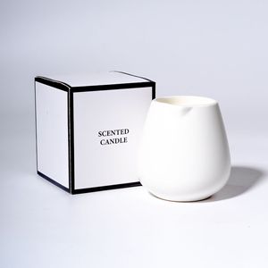 White Ceramic Candle <b>Jar</b> With Spout Soybean Wax Scented Candle For Home <b>Decoration</b> Indoor Use - Product Image 3