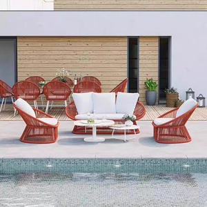 Outdoor Aluminum Alloy Rattan Combination <b>Sofa</b> Set Rattan <b>Waterproof</b> Sun Protection for Courtyard Balcony Leisure Use - Product Image 2
