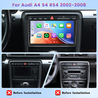 Autoradio Android 9 pouces pour Audi A4 2000-2009 4 Go + 64 Go CarPlay sans fil Navigation GPS Stéréo