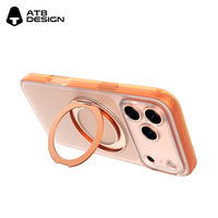 Étui de téléphone portable ATB Luxury TPU+PC avec anneau rotatif, anti-salissure, magnétique, antichoc, étanche, 360°, pour 15/16/17/18 Pro Max