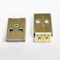 Konektor USB 3.1 Tipe A Jantan dengan Pelapisan Nikel dan Cangkang Logam 4-Pin untuk DIY