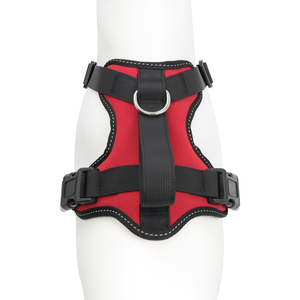 Adjustable Padded Nylon Dog <b>Harness</b> Red <b>Black</b> Buckle Closure Simple Style for Medium Dogs - Product Image 2