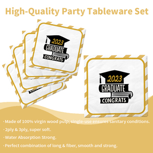 Xieli <span class=keywords><strong>Happy</strong></span> Graduation Party Paper Plate Sets Party Vajilla Decoraciones de mesa - Product Image 5