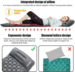 Colchón Inflable Plegable Moderno para Acampar al Aire Libre con Almohadas, Bomba de Aire Integrada Ultraligera, Uso Rápido y Fácil, Color Azul - Product Image 5