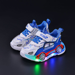 Nuove Sneakers Luminose Primavera-Autunno 2026, <span class=keywords><strong>Scarpe</strong></span> Casual per Bambini <span class=keywords><strong>con</strong></span> Disegni di Auto, Calzature in PU Leggere Anti-Odore e Impermeabili per Bambini - Product Image 6