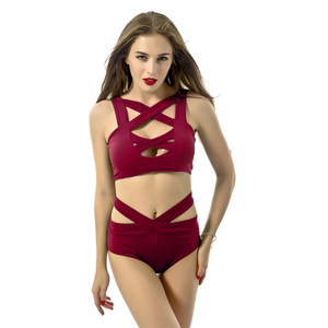 Cross Bandage Sexy Swim Wear Bikini Sets Mujeres <span class=keywords><strong>Tankini</strong></span> Trajes <span class=keywords><strong>de</strong></span> <span class=keywords><strong>baño</strong></span> - Product Image 2