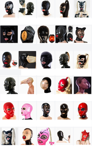 Masque en latex sexy pour fétichisme, avec trous pour les yeux, bâillon pour la bouche, tube nasal et fermeture éclair arrière, pour usage BDSM adulte - Marque pour partenaire intime - Product Image 4