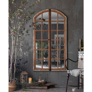 Nuovo Specchio Decorativo 2025 <span class=keywords><strong>in</strong></span> Legno e <span class=keywords><strong>Ferro</strong></span> Stile Art Déco, Finto Finestra per Decorazione Domestica - Product Image 1
