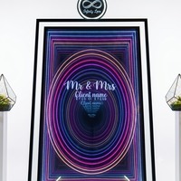 En gros, Panneau miroir LED Infinity pour mariage, cadre personnalisable avec nom, location pour événements, décoration de fête, fond de photomaton tunnel abysse