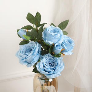 Bouquet de roses artificielles en soie rose clair et blanc, décoration de mariage, haute simulation, réutilisable - Product Image 4