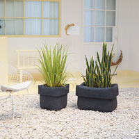Pot de fleurs carré en fibre de verre créatif pour jardin, maison, extérieur, intérieur, couleur personnalisée, design moderne et élégant