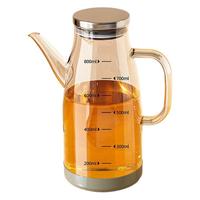 Pot minyak kaca borosilikat tinggi, wadah penyimpanan tinggi anti lengket dari baja dapur, botol minyak rumah tangga tahan panas
