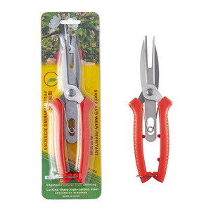 Tijeras de podar Pinheng de acero inoxidable con mango de plástico rojo, podadora de bypass para injerto de frutas, verduras, bonsáis y flores. - Product Image 3