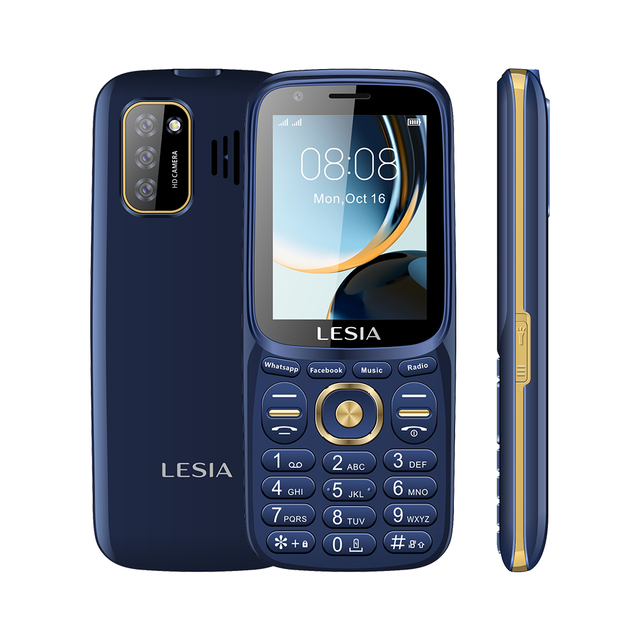 High Quality Dual Sim Feature Phone Price OEM LESIA 3000mah 2.8inch Cell Phone with Big Torch
