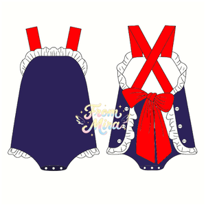 Tutina Estiva Monogrammata in Pizzo Toile per Neonate e Bambine, Abbigliamento con Volant e Occhiellature - Product Image 6