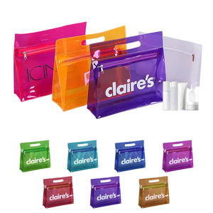 Bolsas de Brochas de Maquillaje con Cremallera Impermeable y Logo Personalizado, Neceser de Viaje Transparente de PVC para Artículos de Aseo, Estuches de Cosméticos Personalizados para Mujer - Product Image 1