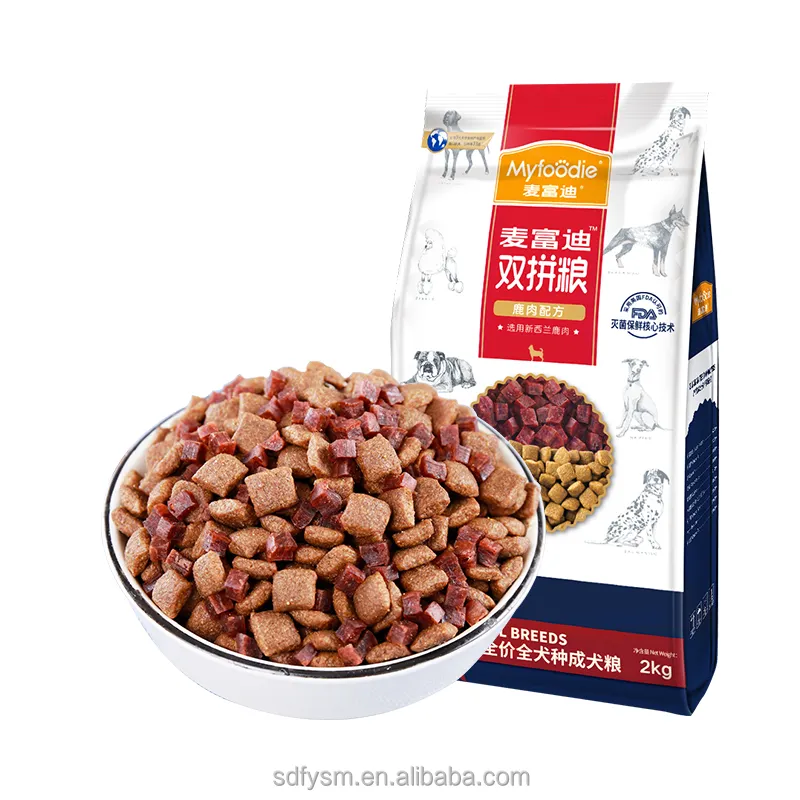 Cibo per cani altamente nutriente senza cereali aggiunto cibo per cani senza additivi naturali a scatti di cervo