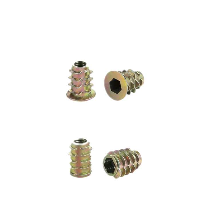 50x M4 X 8mm Zeskant Moer Schroefdraad – Koolstofstalen Meubelbouten – Voor Hout & Meubelmontage
