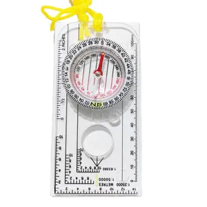 JK-ZNZ-023 High Quality Acrylic Compass Map Scale Ruler Luminous Folding Glow Compass