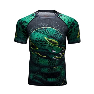OEM tasarım sıkıştırma mma kıyafetleri bjj, özel süblimasyon baskılı erkek rashguard mayo rashswimwear - Product Image 4