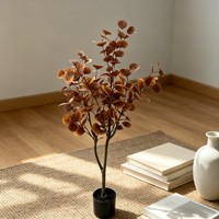 Rangkaian eucalyptus musim gugur yang elegan dan awet dengan nuansa amber hangat untuk hiasan tengah meja sepanjang tahun