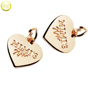 Waterproof Heart Shape Jewelry Fitting Custom Designer Stamped Logo Charms Accessory For Earring