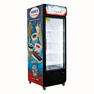 Komersial Cold Store Vertikal Kulkas Merchandise Freezer Gelato Tampilan Freezer