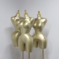 Maniquí Femenino Curvy BBL de Fibra de Vidrio, Modelo Brasileño con Glúteos Grandes, Dorado Mate, Medio Cuerpo Superior con Soporte, para Adultos, de Guangzhou