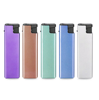 Briquet de poche de luxe en métal, style flamme jet, coupe-vent, avec logo laser, rechargeable, pour bougies et cigarettes - Vente en gros