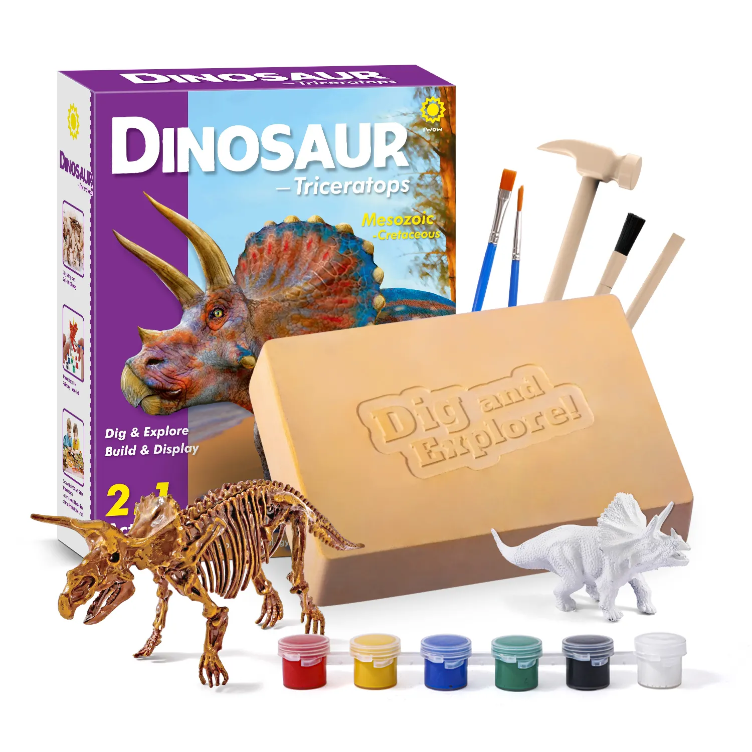CPC nuevo producto tallo dinosaurio Triceratops Dino niño y niña regalos educativos huevo de dinosaurio Pascua juguete conjunto dibujo Juguetes