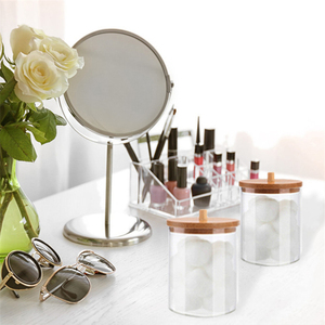 Almohadillas de algodón multifunción para maquillaje, caja de almacenamiento de hisopo, caja organizadora de cosméticos con cubierta de Bambú - Product Image 3