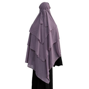 Hijab Lanqiong in poliestere traspirante a strato singolo, modesto ed elasticizzato, con laccio posteriore alla francese, lungo per la <span class=keywords><strong>preghiera</strong></span>, per donne musulmane, primavera, Eid, matrimonio - Product Image 3