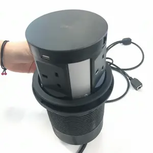 Automático Pop salida, supresor de picos de tensión retráctil escondido empotrada de potencia con cargador inalámbrico de carga Usb