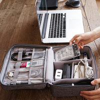 Étui pour accessoires électroniques, fermeture éclair étanche, sac organisateur de câbles portable, sac de rangement multifonctionnel pour accessoires numériques de voyage