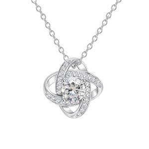 High Quality Luxury to My Soulmate Mother Day Gift Heart Gift AAA Zircon Love Knot Necklace Stainless Steel Jewelry for Women - Product Image 1