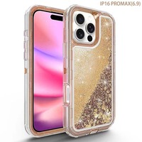 Coque à paillettes liquides pour iPhone 18 17 16 15 14 13 12 11 Pro Max, étui de luxe antichoc robuste avec liquide flottant