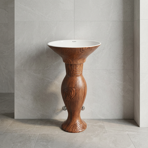 Ensemble de lavabo sur pied en céramique monobloc moderne pour salle de bain, villa, hôtel, centre commercial, usine, vente en gros - Product Image 6