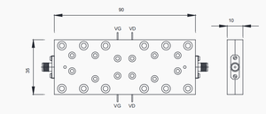 S Band ~ Ku Band 2-18GHz 5W modulo amplificatore di potenza Ultra-wideband con eccellente linearità, figura a basso rumore e alto guadagno - Product Image 2