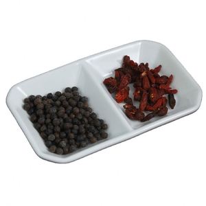 Plat à sauce et à condiments rectangulaire en céramique à 2 sections, compatible lave-vaisselle et micro-ondes, écologique, pour usage en restaurant et hôtel - Product Image 4