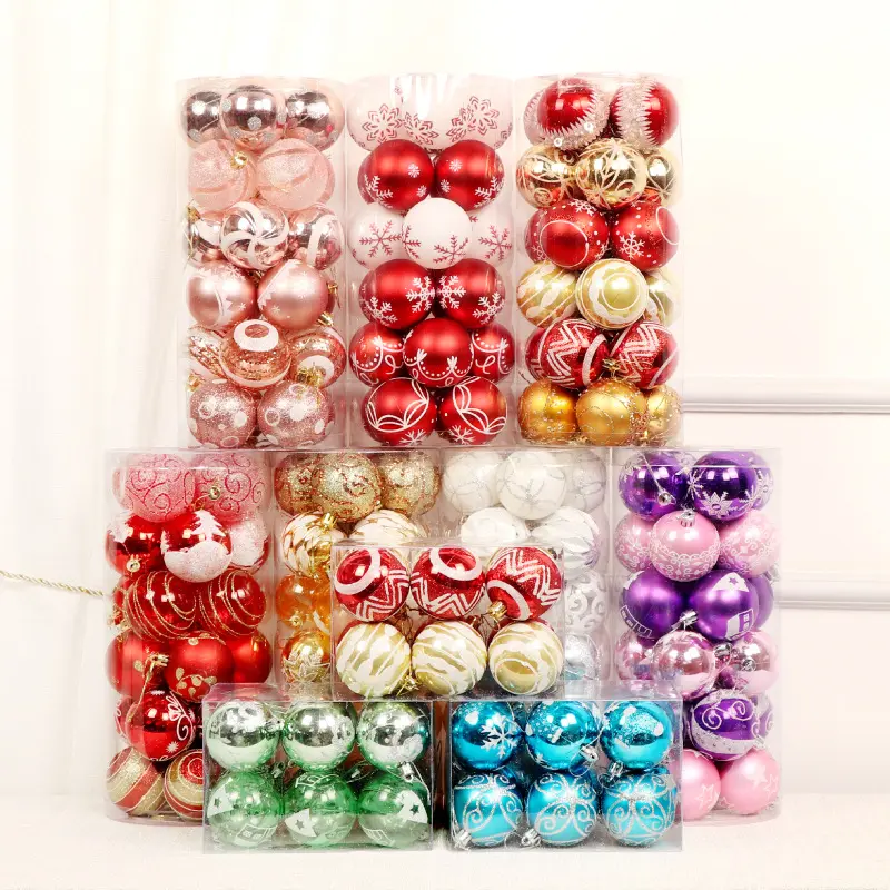 24pcs Christmas Balls Christmas Tree Ornaments Ball Xmas Hanging Tree Pendants Home Party Decor 2022 New Year Gift Noel Navidad