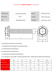 ZhiJia DIN933 6.8 Grade ISO Standard métrique boulons à tête hexagonale vis 304 acier inoxydable au carbone 6mm-70mm boulons hexagonaux - Product Image 6