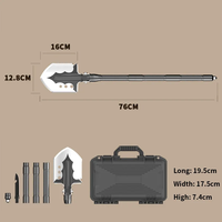 Ensemble de pelle multifonctionnelle d'extérieur pliante, outils de camping de voiture de table, ensemble de pelle de lampe de poche