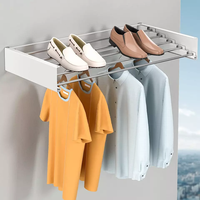 Cintre mural pliant pour le séchage des vêtements, porte-serviettes rétractable pour l'intérieur et l'extérieur, support chauffant pour sèche-linge