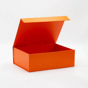 Couvercle magnétique pliable personnalisé, papier artistique, couleur orange, boîtes cadeaux - Product Image 4