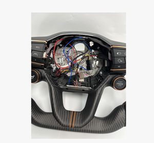 Volante de Fibra de Carbono Forjado Personalizado YLC con LED para <span class=keywords><strong>SEAT</strong></span> Cupra <span class=keywords><strong>Leon</strong></span> X 1 FR MQB EVO PQ, Accesorios de Estilo Racing - Product Image 3