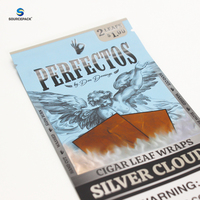 Bolsa de Plástico Mylar con Cierre, Sellada por Tres Lados, para Cigarros Pre-enrollados, con Logotipo Personalizado en Papel de Aluminio Suave al Tacto