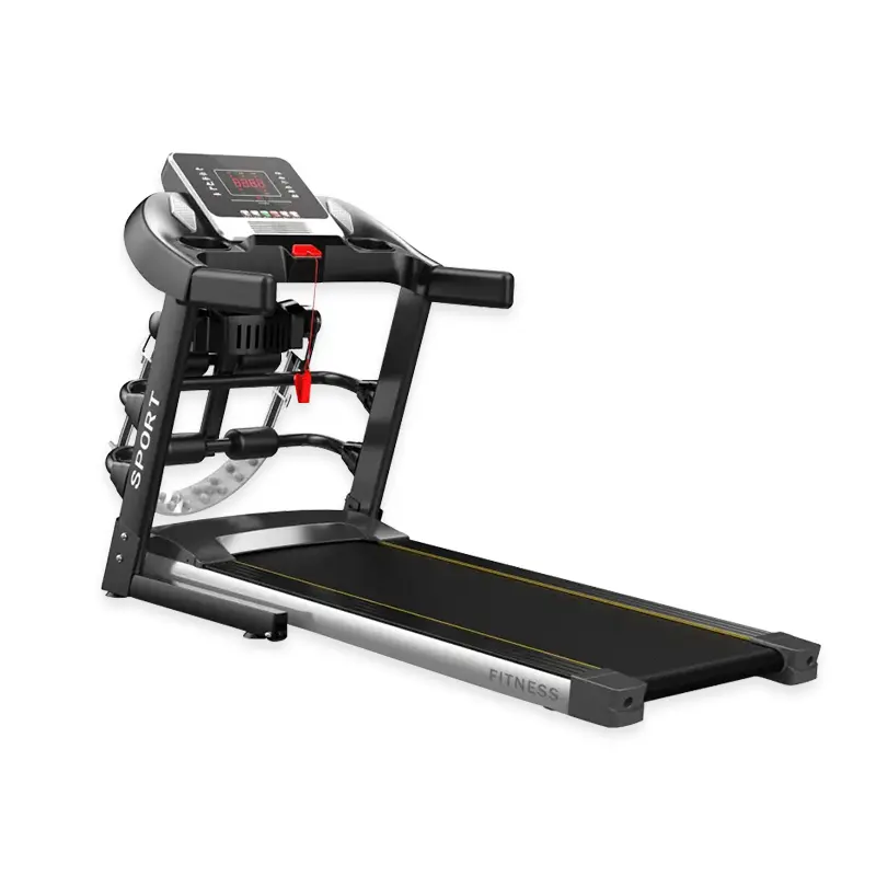 Treadmill listrik lipat Treadmill komersial multi-fungsi hitam tunggal suplai pabrik Treadmill listrik LED